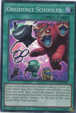 Yugioh Obedience Schooled MP14-EN242 Super Rare 1st Edition NM - Image 1