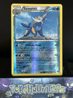 Pokemon Card Samurott 32/114 Steam Siege Reverse Holo Rare Near Mint - Image 1