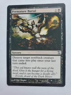MTG Magic The Gathering Card Premature Burial Sorcery Black Time Spiral Remaster - Image 1