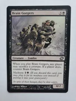 MTG Magic The Gathering Card Brain Gorgers Creature Zombie Black Planar Chaos - Image 1