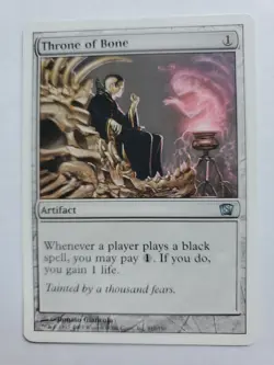 MTG Magic The Gathering Card Throne of Bone Artifact 8th Edition - Image 1