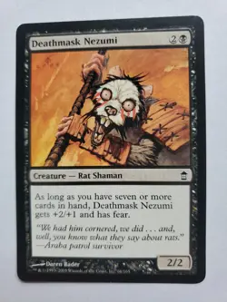 MTG Magic The Gathering Card Deathmask Nezumi Creature Rat Shaman Black Saviors - Image 1