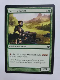 MTG Magic The Gathering Card Satyr Hedonist Creature Satyr Green Theros 2013 - Image 1