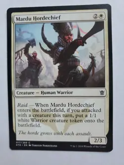 MTG Magic The Gathering Card Mardu Hordechief Creature Human Warrior White Khans - Image 1