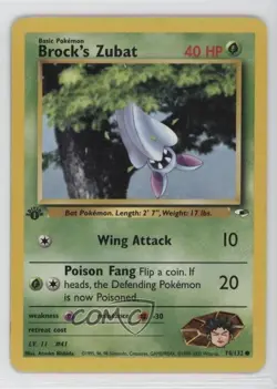 Brock's Zubat 1st Ed. Pokemon Gym Heroes #74 2000 15fy - Image 1