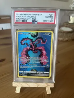 PSA 10 Galarian Moltres SWSH284 Promo Crown Zenith Holo Pokemon Card GEM MINT - Image 1