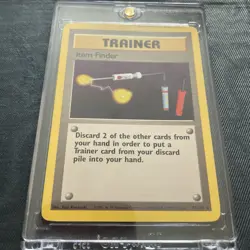 Pokemon Item Finder 74/102 Non Holo Rare Base Set Card Trainer NM Hard Cased - Image 1