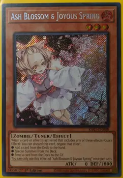 YuGiOh Ash Blossom & Joyous Spring Secret Rare 1st Edition RA01-EN008 - Image 1