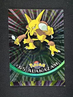 topps Pokemon TV Animation Series 1 Foil #65 Alakazam Error Miscut Raichu - Image 1