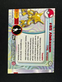 topps Pokemon TV Animation Series 1 Foil #65 Alakazam Error Miscut Raichu - Image 2