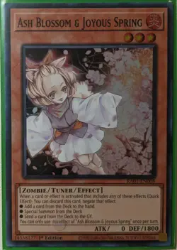 YuGiOh Ash Blossom & Joyous Spring Super Rare 1st Edition RA01-EN008 - Image 1