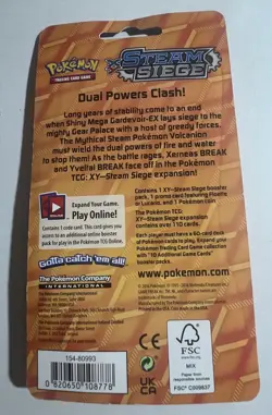 New Pokemon XY Steam Siege Blister Pack~Factory Sealed~Floette Promo & Mew Coin - Image 3