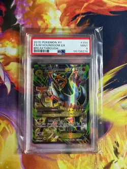 2015 Pokemon XY 154/162 FA/M Houndoom EX Breakthrough - Image 1