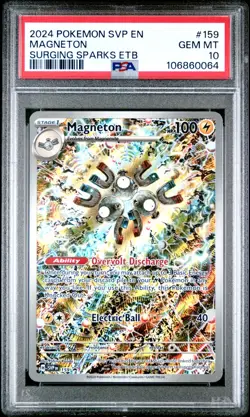 2024 Pokemon EN Surging Sparks Magneton ETB Promo SVP EN 159 GEM MINT PSA 10 - Image 1