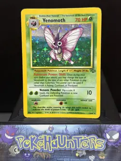 Pokemon Card Venomoth 13/64 Holo Rare Jungle Set WOTC Played 2 - Image 1