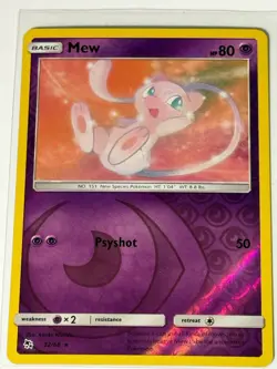 Pokemon TCG Mew 32/68 Hidden Fates Reverse Holo Rare Near Mint Card - Image 1