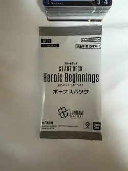 Gundam Card Game Starter Deck Heroic Beginnings [ST01] w/Bonus Pack No Box - Image 3