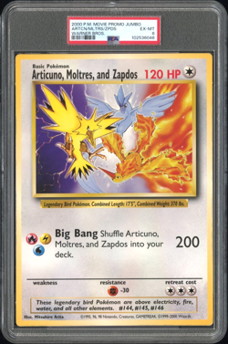PSA 6 Articuno Zapdos Moltres Movie Promo JUMBO Art Board WB 2000 Pokemon Card - Image 1