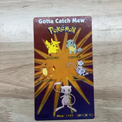 Pokemon Red Blue Yellow Sticker Sheet Toys R Us Promo Event 1999 Gotta Catch Mew - Image 1