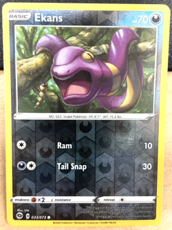 Pokemon Sword & Shield Champion's Path 033 /073 Ekans COMMON Reverse Holo - Image 1