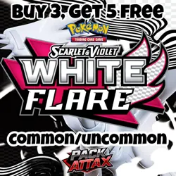 Pokemon TCG S&V White Flare Singles Base Common Uncommon Cards Buy 3, Get 5 Free - Image 1