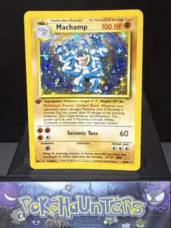 Pokemon Card Machamp 8/102 1st Edition Rare Holo Base Set WOTC Light Play - Image 1
