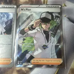 N's Plan 163/086 Full Art Trainer Black Bolt Pokemon TCG English Card White 10.5 - Image 1