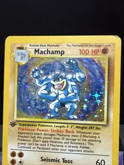 Pokemon Card Machamp 8/102 1st Edition Rare Holo Base Set WOTC Played 3 - Image 2