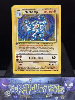 Pokemon Card Machamp 8/102 1st Edition Rare Holo Base Set WOTC Played - Image 1