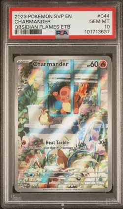2023 Pokemon SVP EN SV Black Star Promo Charmander 044 Obsidian Flames PSA 10 - Image 1
