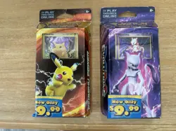 Sealed 2016 Pokemon XY Evolutions Mewtwo Mayhem & Pikachu Power Theme Deck Set - Image 1