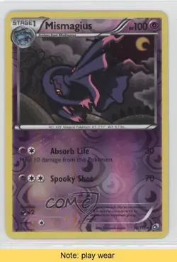 Mismagius Reverse Foil Pokemon Black & White Legendary Treasures #58 READ 2f4 - Image 1
