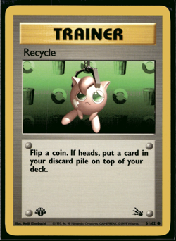 Pokemon TCG | Fossil Set | Recycle | 61/62 | 1st Edition | NM - Image 1