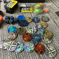 Pokemon Accessories Bundle Coins, GX Tags, Dice, Cards Over 300 Energy 1037187591761 - Image 3