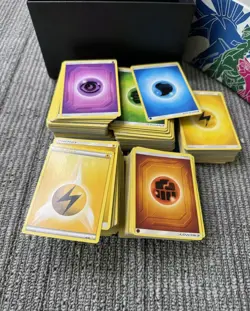 Pokemon Accessories Bundle Coins, GX Tags, Dice, Cards Over 300 Energy 1037187591761 - Image 5