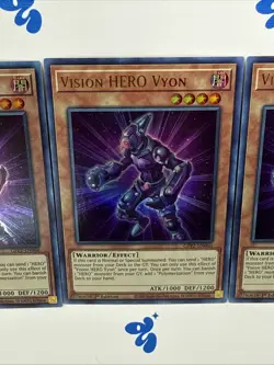 3X Yugioh Vision HERO Vyon GFP2-EN060 Ultra Rare 1st Edition NM - Image 2