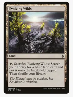 Evolving Wilds #236 BFZ Magic Card in a Protective Sleeve - Image 1