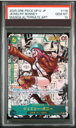 PSA 10 ONE PIECE Card Bonney OP12-118 Manga Alt Art Comic Parallel Japanese JPN - Image 1