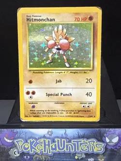 Pokemon Card Hitmonchan 7/102 Holo Rare Base Set 1999 WOTC Played 4 - Image 1