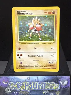 Pokemon Card Hitmonchan 7/102 Holo Rare Base Set 1999 WOTC Played 3 - Image 1