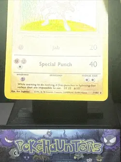 Pokemon Card Hitmonchan 7/102 Holo Rare Base Set 1999 WOTC Played 3 - Image 3