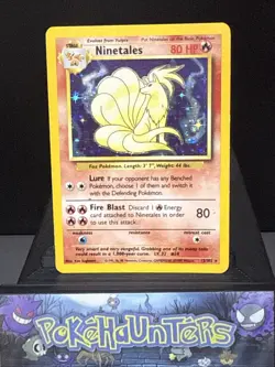 Pokemon Card Ninetales 12/102 Rare Holo Base Set WOTC Light Play 2 - Image 1