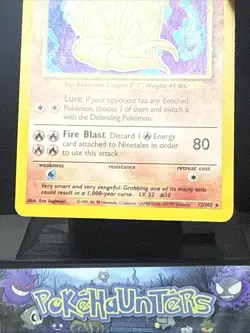 Pokemon Card Ninetales 12/102 Rare Holo Base Set WOTC Light Play 2 - Image 3