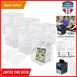 Acrylic Card Deck Cases 6 Pack Clear Storage Box with Dividers for Trading Cards - Image 1