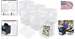 Acrylic Card Deck Cases 6 Pack Clear Storage Box with Dividers for Trading Cards - Image 2