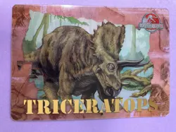 Incredible Triceratops Dinosaur Card 2001 Card #6 Jurassic Park III Meiji Japan - Image 1