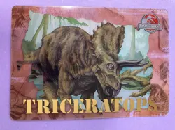 Incredible Triceratops Dinosaur Card 2001 Card #6 Jurassic Park III Meiji Japan - Image 2
