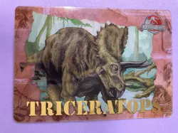 Incredible Triceratops Dinosaur Card 2001 Card #6 Jurassic Park III Meiji Japan - Image 3