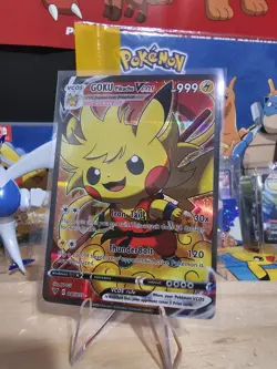Pikachu Goku Poncho Pokemon Card - Holofoil FULL ART - DBZ - VCOS Cosplay - Image 2