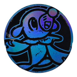 Pokemon TCG Popplio Holo Foil Coin Black and Blue Collectible Token - Image 1